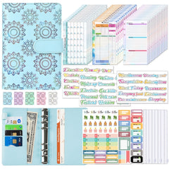 A6 Cash Budget Book Schedule Weekly Plan Monthly Plan Loose-leaf Notepad, White, Pink, Blue, Purple, Green