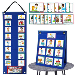 Children Visual Calendar Daily Work Planner Early Education Hanging Bag, Daily Work Planner