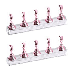 2 PCS Nail Art Chessboard Holder Nail Sheet Acrylic Base Practice Stand, Pink, Gold, Silver