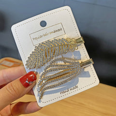 Alloy Colorful Hairpin Headgear Pearl Rhinestone Clip Set, 2PCS/Set Model B, 2PCS/Set Model D