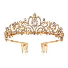 G2888 Crystal Diamond Wedding Party Braided Hair Crown Show Headband, Silver White, Silver, Gold, Rose Gold, AB Colorful, White+Pink, Pink, Blue, No Comb Rose Gold, No Comb Gold, Colorful Opal, Colorful, Purple Red Diamond, Light Purple, Light Green   ...