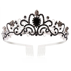 G2888 Crystal Diamond Wedding Party Braided Hair Crown Show Headband, Golden AB, Royal Blue, Champagne, Silver Black, Black, Silver-Red Diamond, Gold-Red Diamond