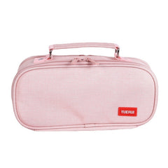 Large Capacity Multi-layer Portable Stationery Bag Canvas Pen Bag, Black, Green, Grey, Pink, Navy Blue, Blue