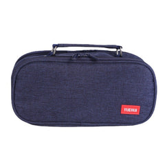 Large Capacity Multi-layer Portable Stationery Bag Canvas Pen Bag, Black, Green, Grey, Pink, Navy Blue, Blue