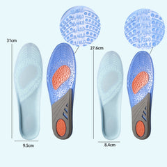 TPE GEL Sports Insole Shock-absorbing Sweat-absorbing Running Insole, Male 41-46, Female 35-42
