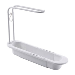 Disassembly With Towel Pole Telescopic Sink Rack, White, Grey
