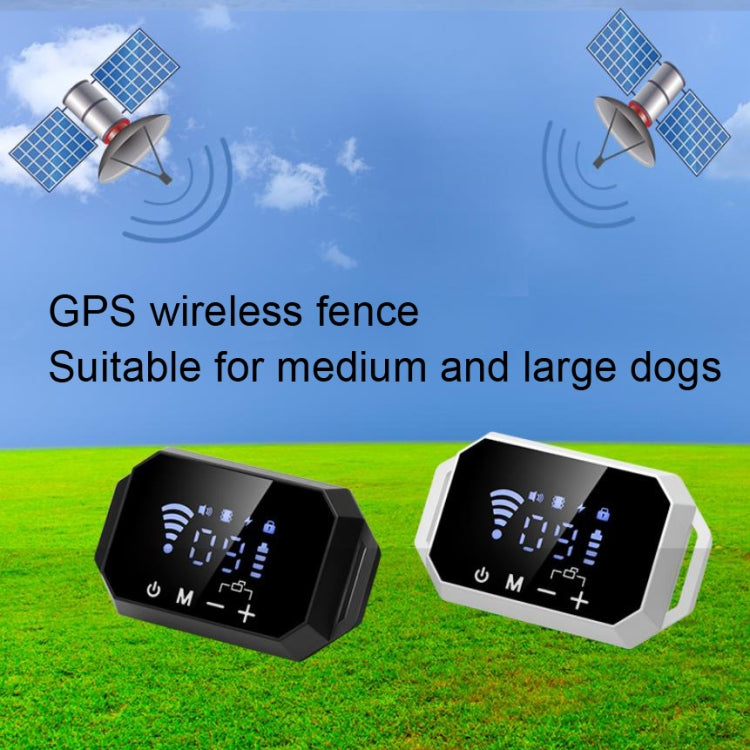 Dog Trainer Electronic Fence Smart GPS Wireless Bark Stop, Black, White