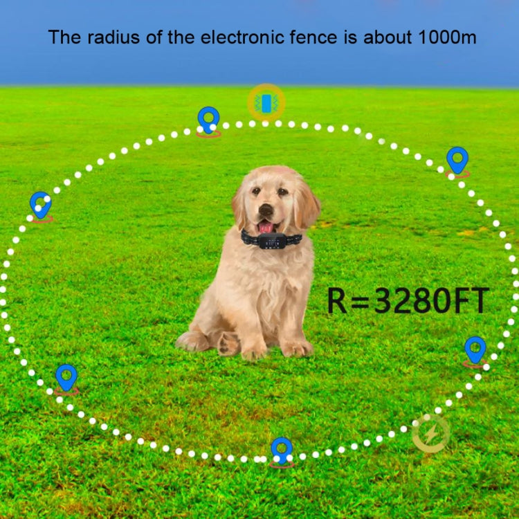Dog Trainer Electronic Fence Smart GPS Wireless Bark Stop, Black, White