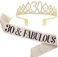 WM-02 Crystal Diamond Birthday Party Wedding Updo Crown, Color: Gold Queen Set1, Rose Gold 30, Gold 30, Rose Gold 40, Rose Gold 50, Gold 50, Gold 60, Blue, Pink