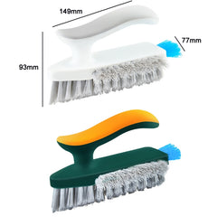 Bathroom Floor Corner Crevice Cleaning Brush, White Gray, Yellow Green