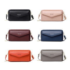 1665 RFID Anti-magnetic Anti-theft Touch Screen Cross-Body Phone Bag Card Holder, Black, Orange, Red Wine, Grey, Royal Blue, Pink
