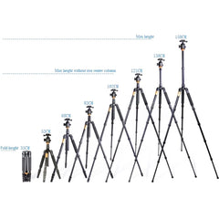 QingZhuangShiDai Q666 Portable Travel SLR Camera Aluminum Magnesium Alloy Tripod, Q666(Black)