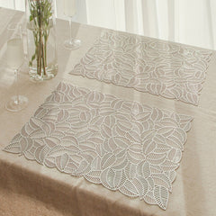 Hollow PVC Table Top Durable Insulated Placemat, Gold, Silver, Copper