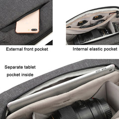 Portable Waterproof Photography SLR Camera Messenger Bag, 3L Light Gray