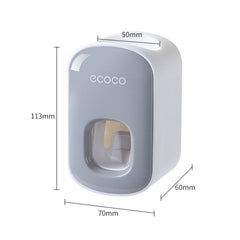 ECOCO E1922 Children Adult Double Position Automatic Toothpaste Squeezing Device, E1922 Black, E1922 Grey