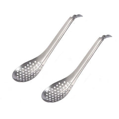 2 PCS 304 Stainless Steel Small Caviar Colander Molecular Cooking Spoon, True Color, Golden, Rose Gold, Colored, Black