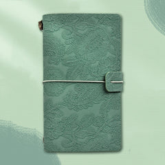 A6  Retro Lace Carved Girls Hand Ledger Diary With 3 Separate Inner Pages, Dark Green, Pink, Bright Orange, Oats, Beige