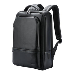 Bopai 61-70111 Cowhide Multi-compartment Waterproof Anti-theft Backpack with USB Charging Hole, 61-70111