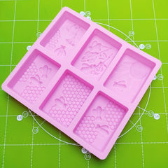6 Grid  Square Honeycomb Ice Cube Cake Mould Square Handmade Soap Mould, Soap Mould