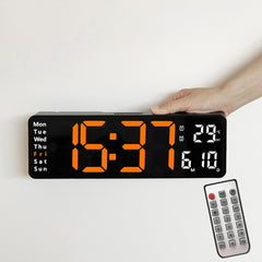 6629 13 Inch Multifunctional LED Living Room Large Screen Wall Clock, 13 Inch White Shell Red Light, 13 Inch Black Shell Orange Light, 13 Inch Black Shell Green Light, 13 Inch Black Shell Red Light, 13 Inch White Shell Orange Light                     ...