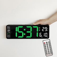 6629 13 Inch Multifunctional LED Living Room Large Screen Wall Clock, 13 Inch White Shell Red Light, 13 Inch Black Shell Orange Light, 13 Inch Black Shell Green Light, 13 Inch Black Shell Red Light, 13 Inch White Shell Orange Light                     ...