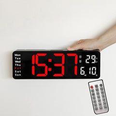 6629 13 Inch Multifunctional LED Living Room Large Screen Wall Clock, 13 Inch White Shell Red Light, 13 Inch Black Shell Orange Light, 13 Inch Black Shell Green Light, 13 Inch Black Shell Red Light, 13 Inch White Shell Orange Light                     ...
