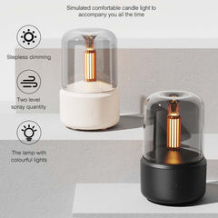 120ML Simulated Candlelight Aroma Diffuser USB Home Atmosphere Night Light Humidifier, DQ702 (Black), DQ702 (Beige), DQ702 (Pink)