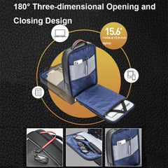 Bopai 61-121561 Multifunctional Anti-theft Laptop Business Backpack with USB Charging Hole, 61-121561