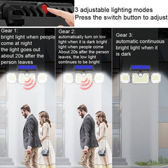 Solar Human Body Sensor Light LED Outdoor Waterproof Garden Light, Style:, Split 226LED, All In One 226LED