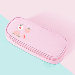 Oxford Cloth Large Capacity Student Stationery Storage Bag, Peach, Strawberry, Lemon, Avocado