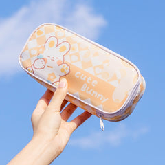 A22 Large-Capacity Cute Cartoon Pattern Pen Bag Stationery Storage Bag, Black, Pink, Yellow, Blue