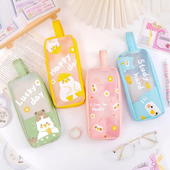 PVC Cute Cartoon Large Capacity Student Stationery Bag
