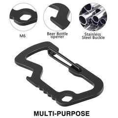 Outdoor Multifunctional Stainless Steel D-Type Carabiner Bottle Opener, TZ-001