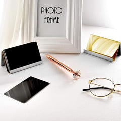 ZT7414 304 Stainless Steel Mirror Desktop Name Card Storage Rack, Silver, Gold, Rose Gold, Wine Red