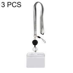 3 PCS TZ-003 Transparent PVC Horizontal ID Card Holder Badge, TZ-003(Purple), TZ-003(Gray)