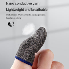15 Pairs  18 Needles Gaming Finger Glove Anti-sweat and Non-slip Glove,Color:, Silver Fibre Blue Trim, Silver Fibre Red Trim
