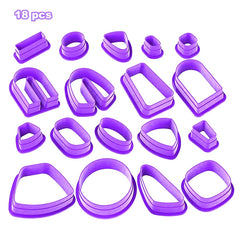 18 In 1 Soft Clay Earring Molds DIY Handmade Clay Cutter Clay Earrings Making Molds, 18 In 1 (Blue), 18 In 1 (Purple), 18 In 1 (Pink), 18 In 1 (Yellow)