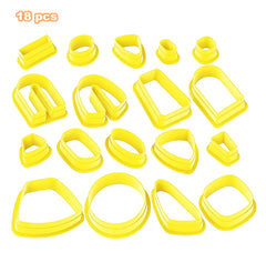 18 In 1 Soft Clay Earring Molds DIY Handmade Clay Cutter Clay Earrings Making Molds, 18 In 1 (Blue), 18 In 1 (Purple), 18 In 1 (Pink), 18 In 1 (Yellow)