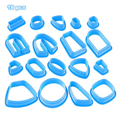 18 In 1 Soft Clay Earring Molds DIY Handmade Clay Cutter Clay Earrings Making Molds, 18 In 1 (Blue), 18 In 1 (Purple), 18 In 1 (Pink), 18 In 1 (Yellow)