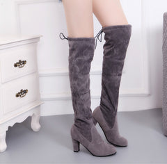 Ladies Over-the-knee Boots Frosted Leather Thick High Heel Boots, 38, 39, 40, 41