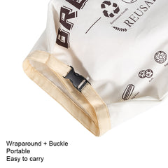 Cotton TPU Bread Bag With Clasp Reusable Storage Bag, Bread Bag White, Bread Bag Beige