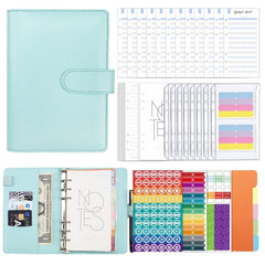 A6 Macaron PU Leather Loose-leaf Notebook Cash Budget Handbook, XJYS-010 Yellow, XJYS-010 Black, XJYS-010 Green, XJYS-010  Blue, XJYS-010  Pink, XJYS-010  Purple