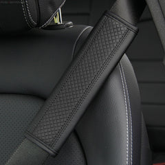 Fiber Leather Embossed Car Seat Belt Shoulder Cover Protector, 6.5X23cm