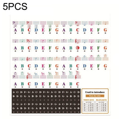 5PCS Children Piano Keyboard Color Stickers Musical Instrument Accessories, QT-005, QT-005-A, QT-0302