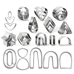 36 In 1  Stainless Steel Polymer Clay Earring Cutters Baking Mould, 36 In 1