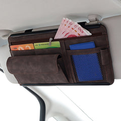 DE RAN FU Car Shade Glasses Box Storage Bag Car Flip Fur Glue Box Zipper Card Bag, 8018 Blue, 8018 Black, 8018 Brown, 8018 Grey