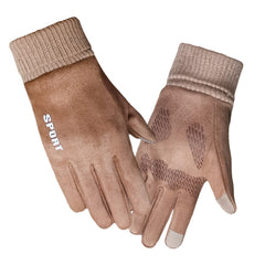 Q35 Suede Men Warm Gloves Touch Screen Sports Cycling Gloves, Q35 Dark Blue, Q35 Gray, Q35 Khaki, Q35 Black