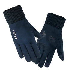 Q35 Suede Men Warm Gloves Touch Screen Sports Cycling Gloves, Q35 Dark Blue, Q35 Gray, Q35 Khaki, Q35 Black