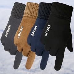 Q35 Suede Men Warm Gloves Touch Screen Sports Cycling Gloves, Q35 Dark Blue, Q35 Gray, Q35 Khaki, Q35 Black