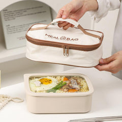 Square Lunch Bag Insulated Food Container Carrier for Meal Prep, Bento Boxes, and Office Lunch Portables, Small, Medium, Large
